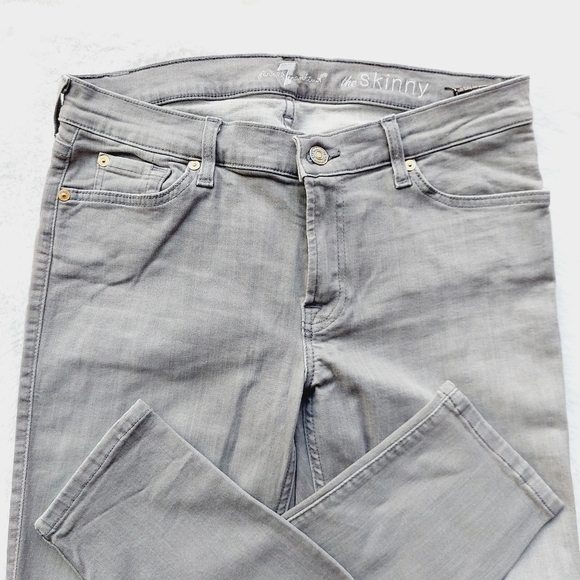 7 For All Mankind Gray Skinny Five Pockets Classic Jeans P476 - Picture 4 of 8